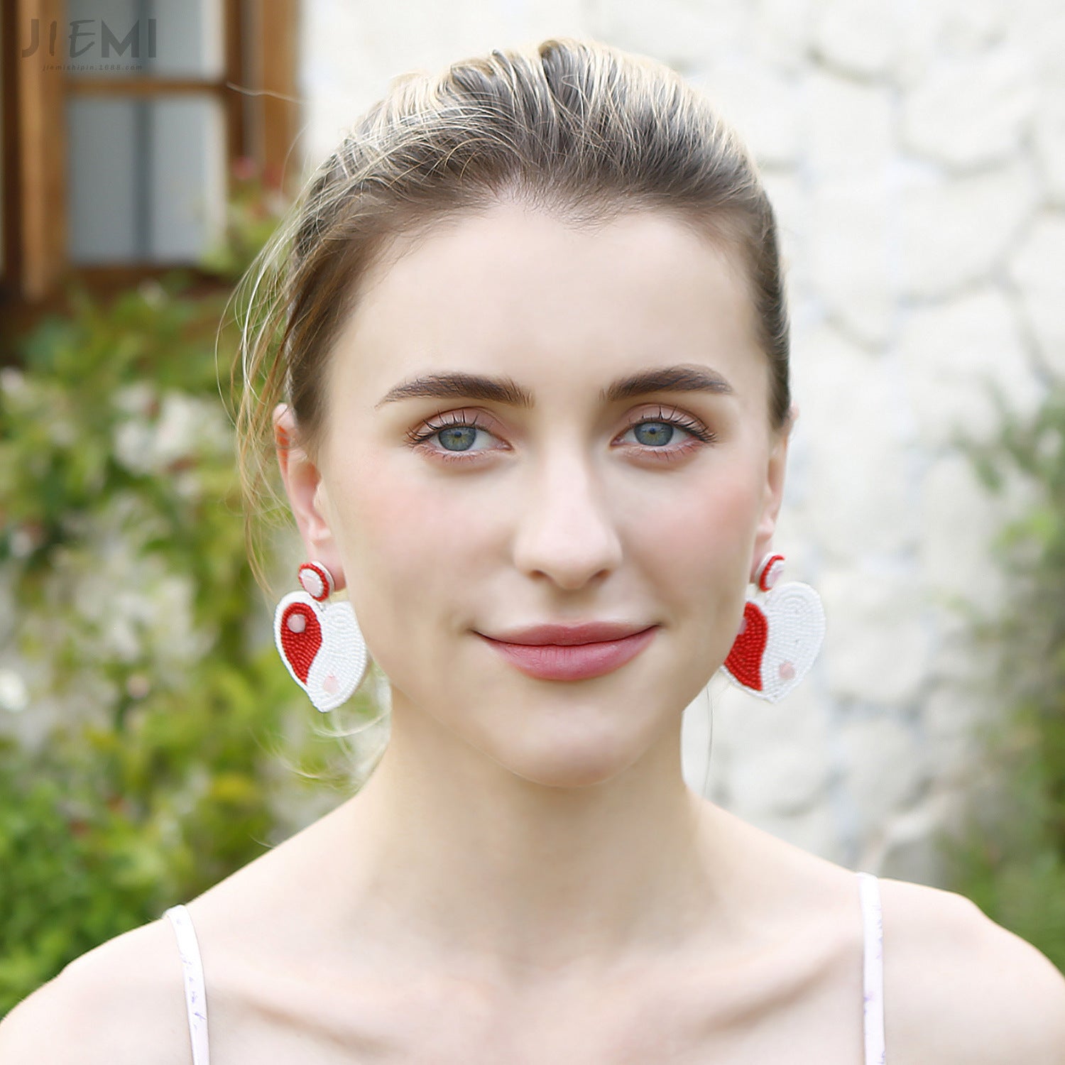 Wholesale Valentine's Day Handwoven Bohemian Heart Rice Beads Earrings